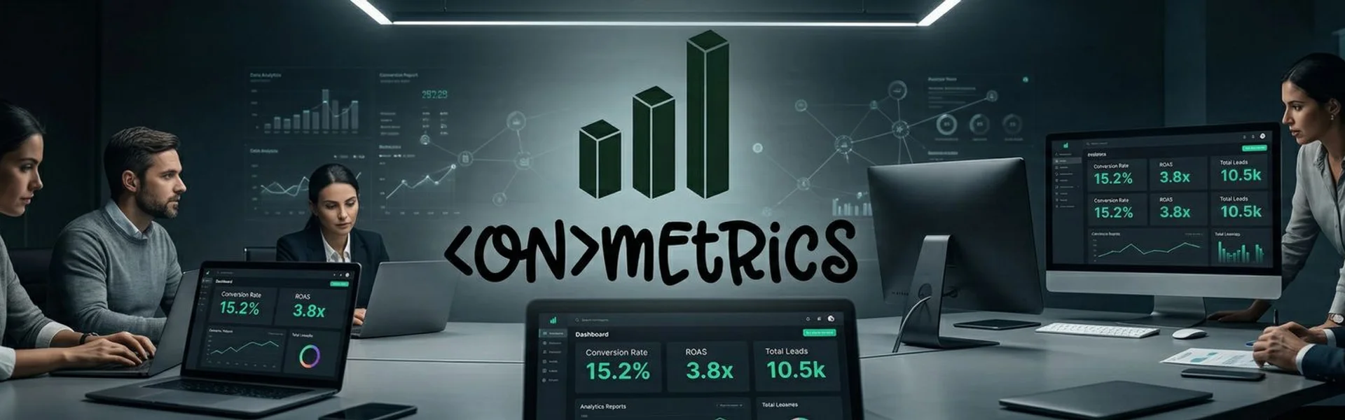 Digital marketing professionals analyzing data